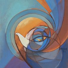 L'Embryon de la Paix (1986) - huile sur toile - 66x55 cm