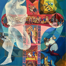 Le Trésor des Niebellungens (1990) - huile sur toile - 160x110 cm