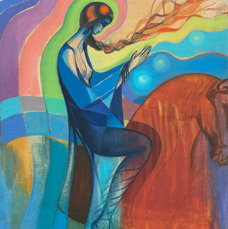 Amazone (1990) - huile sur toile - 100x73 cm