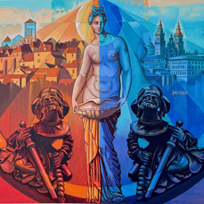 De Vézelay à Saint-Jacques-de-Compostelle - 1996 - huile sur toile - 140x114 cm