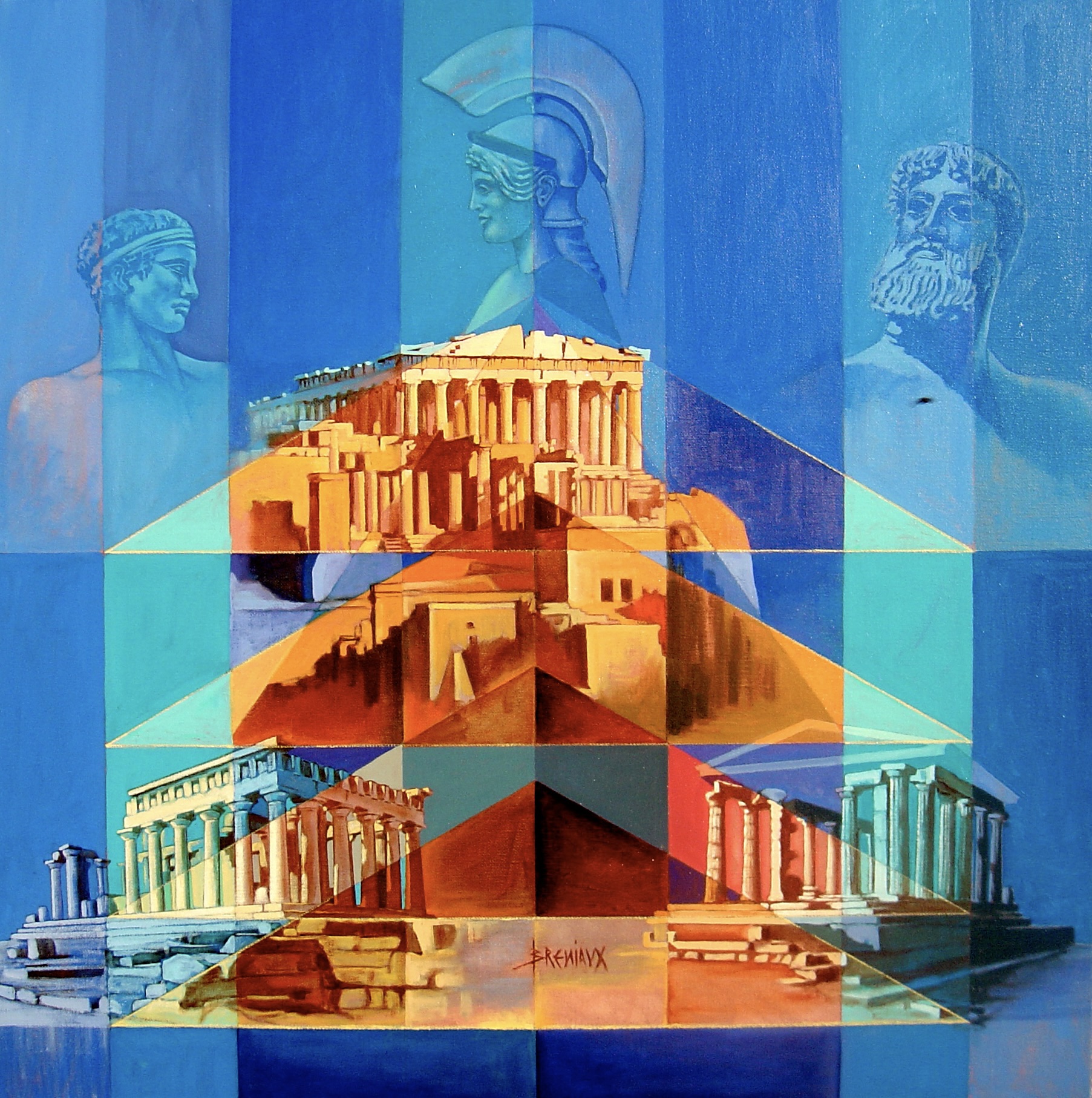 Le Triangle magique de l'Attique (2004) - huile sur toile - 130x130 cm