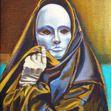 Confession Masquée (2006) - huile sur toile - 34x41 cm